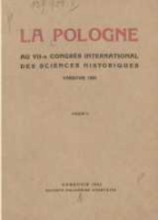 La Pologne: au VII-e congr&egrave;s international des sciences historiques, Varsovie 1933 Vol.2