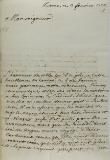 List Jakuba Pucheta do Jana Sebastiana Szembeka, Rzym 03.02.1720