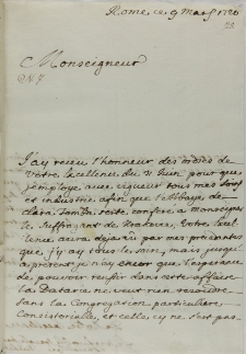 List Jakuba Pucheta do Jana Sebastiana Szembeka, Rzym 09.05.1720