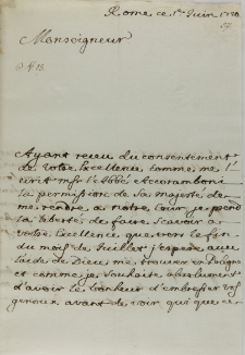 List Jakuba Pucheta do Jana Sebastiana Szembeka, Rzym 01.06.1720