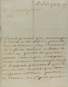List Jakuba Pucheta do Jana Sebastiana Szembeka, Warszawa 21.08.1720