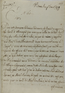 List Jakuba Pucheta do Jana Sebastiana Szembeka, Rzym 01.01.1729