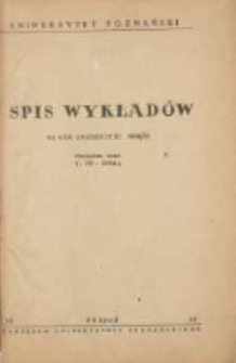 Uniwersytet Poznański: spis wykład&oacute;w na rok akademicki 1954/1955