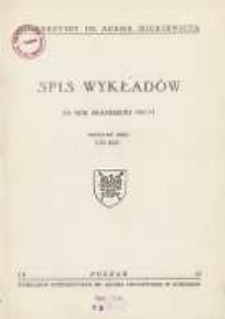 Uniwersytet im. Adama Mickiewicza: spis wykład&oacute;w na rok akademicki 1960/61
