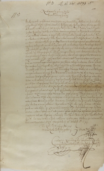 List Konstantego X Ostroskiego do króla Zygmunta III, 26.10.1599