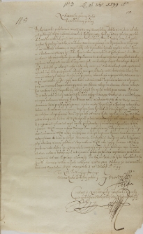 List Konstantego X Ostroskiego do kr&oacute;la Zygmunta III, 26.10.1599