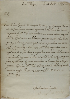 List kardynała Aleksandra Montaltiusa do króla Zygmunta III, Rzym 27.09.1599