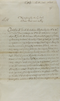 List Stanisława Gomolińskiego biskupa łuckiego do kr&oacute;la Zygmunta III, Janowo 21.06.1601