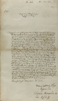 List Adama Pocieja metropolity kijowskiego do krola Zygmunta III, Różanka 02.03.1604