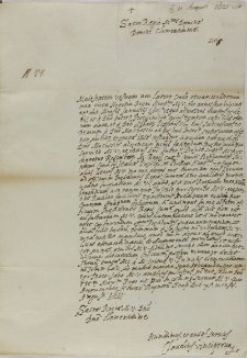 List Claudiusa Vinciprona do kr&oacute;la Zygmunta III, 10.08.1621