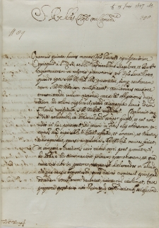 List kardynała Cosimo de Torresa do króla Zygmunta III, Rzym 19.06.1627