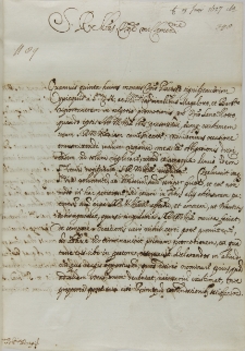 List kardynała Cosimo de Torresa do kr&oacute;la Zygmunta III, Rzym 19.06.1627
