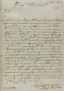 List Alessandro Rangoniego do Pawła Piaseckiego sekretarza królewskiego, Florencja 06.11.1627