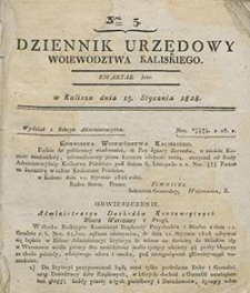 Dziennik Urzędowy Wojew&oacute;dztwa Kaliskiego 1828.01.15 Nr3
