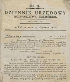 Dziennik Urzędowy Województwa Kaliskiego 1828.01.15 Nr3