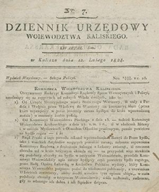 Dziennik Urzędowy Wojew&oacute;dztwa Kaliskiego 1828.02.12 Nr7