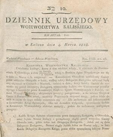 Dziennik Urzędowy Wojew&oacute;dztwa Kaliskiego 1828.03.04 Nr10