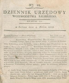 Dziennik Urzędowy Województwa Kaliskiego 1828.03.04 Nr10