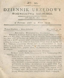 Dziennik Urzędowy Województwa Kaliskiego 1828.05.13 Nr20
