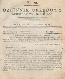 Dziennik Urzędowy Województwa Kaliskiego 1828.05.20 Nr21