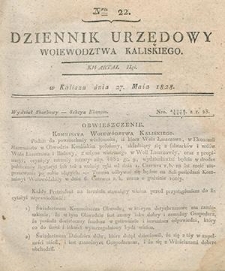 Dziennik Urzędowy Województwa Kaliskiego 1828.05.27 Nr22
