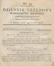 Dziennik Urzędowy Województwa Kaliskiego 1828.06.10 Nr24