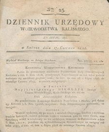 Dziennik Urzędowy Województwa Kaliskiego 1828.06.17 Nr25
