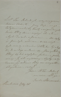 List Emili Sk&oacute;rzewskiej do Celestyny Działyńskiej, Pruchnowo 20.06.1845