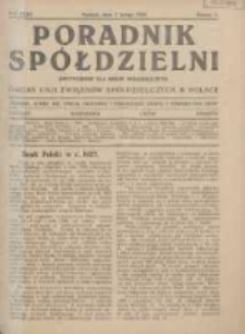Poradnik Sp&oacute;łdzielni: dwutygodnik dla spraw sp&oacute;łdzielczych: organ Unji Związk&oacute;w Sp&oacute;łdzielczych w Polsce 1928.02.01 R.35 Nr3