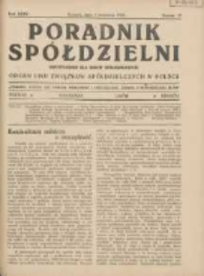 Poradnik Sp&oacute;łdzielni: dwutygodnik dla spraw sp&oacute;łdzielczych: organ Unji Związk&oacute;w Sp&oacute;łdzielczych w Polsce 1928.09.01 R.35 Nr17