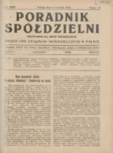 Poradnik Sp&oacute;łdzielni: dwutygodnik dla spraw sp&oacute;łdzielczych: organ Unji Związk&oacute;w Sp&oacute;łdzielczych w Polsce 1928.09.15 R.35 Nr18