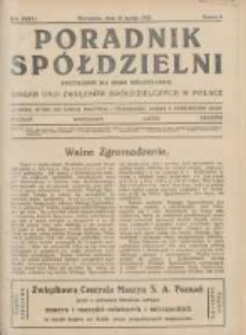 Poradnik Sp&oacute;łdzielni: dwutygodnik dla spraw sp&oacute;łdzielczych: organ Unji Związk&oacute;w Sp&oacute;łdzielczych w Polsce 1929.02.15 R.36 Nr4