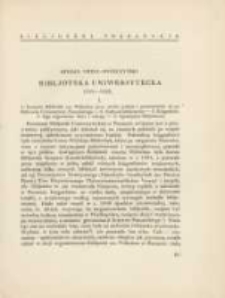 Bibljoteka Uniwersytecka 1919-1929