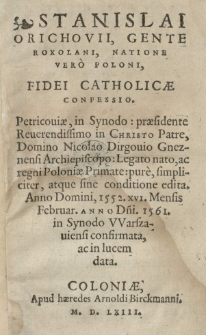 Fidei catholicae confessio. - Pro dignitate sacerdotali oratio. ???