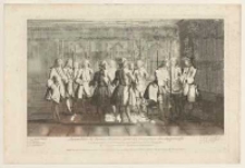 Assembl&eacute;e de Francs-Ma&ccedil;ons pour la Reception des Apprentifs: Le Recipiendaire fait serment, avec impr&eacute;cation la main sur l'Evangile de ne jamais reveler les myst&egrave;resde la Ma&ccedil;onnerie