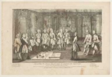 Assembl&eacute;e de Francs-Ma&ccedil;ons pour la Reception des Apprentifs: Entr&eacute;e du Recipiendaire dans la Loge:Dessin&eacute; par Madame la Marquise*** et Grav&eacute; par Mademoiselle****