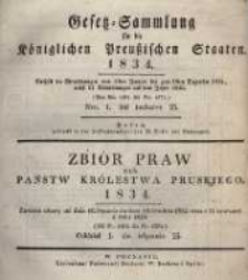 Gesetz-Sammlung f&uuml;r die K&ouml;niglichen Preussischen Staaten. 1834 No1