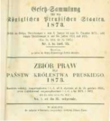 Gesetz-Sammlung für die Königlichen Preussischen Staaten. 1873.01.16 No1