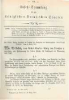 Gesetz-Sammlung für die Königlichen Preussischen Staaten. 1881.03.16 No8
