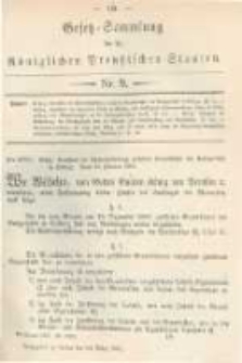 Gesetz-Sammlung f&uuml;r die K&ouml;niglichen Preussischen Staaten. 1881.03.24 No9