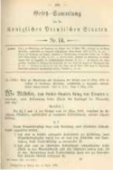 Gesetz-Sammlung f&uuml;r die K&ouml;niglichen Preussischen Staaten. 1881.04.16 No14