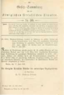 Gesetz-Sammlung für die Königlichen Preussischen Staaten. 1881.07.18 No20