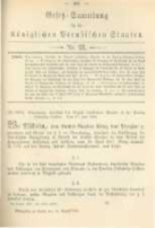 Gesetz-Sammlung f&uuml;r die K&ouml;niglichen Preussischen Staaten. 1881.08.16 No21