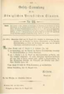 Gesetz-Sammlung für die Königlichen Preussischen Staaten. 1881.08.31 No22