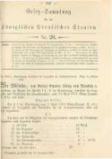 Gesetz-Sammlung für die Königlichen Preussischen Staaten. 1881.11.19 No26