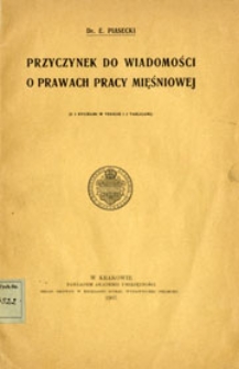 Przyczynek do wiadomości o prawach pracy mięśniowej