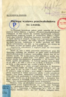 Pierwsza wystawa przeciwalkoholowa we Lwowie