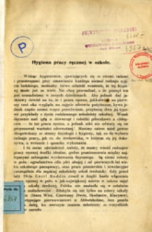 Hygiena pracy ręcznej w szkole