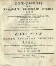 Gesetz-Sammlung f&uuml;r die K&ouml;niglichen Preussischen Staaten. 1833 No1