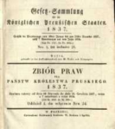Gesetz-Sammlung f&uuml;r die K&ouml;niglichen Preussischen Staaten. 1837 No1